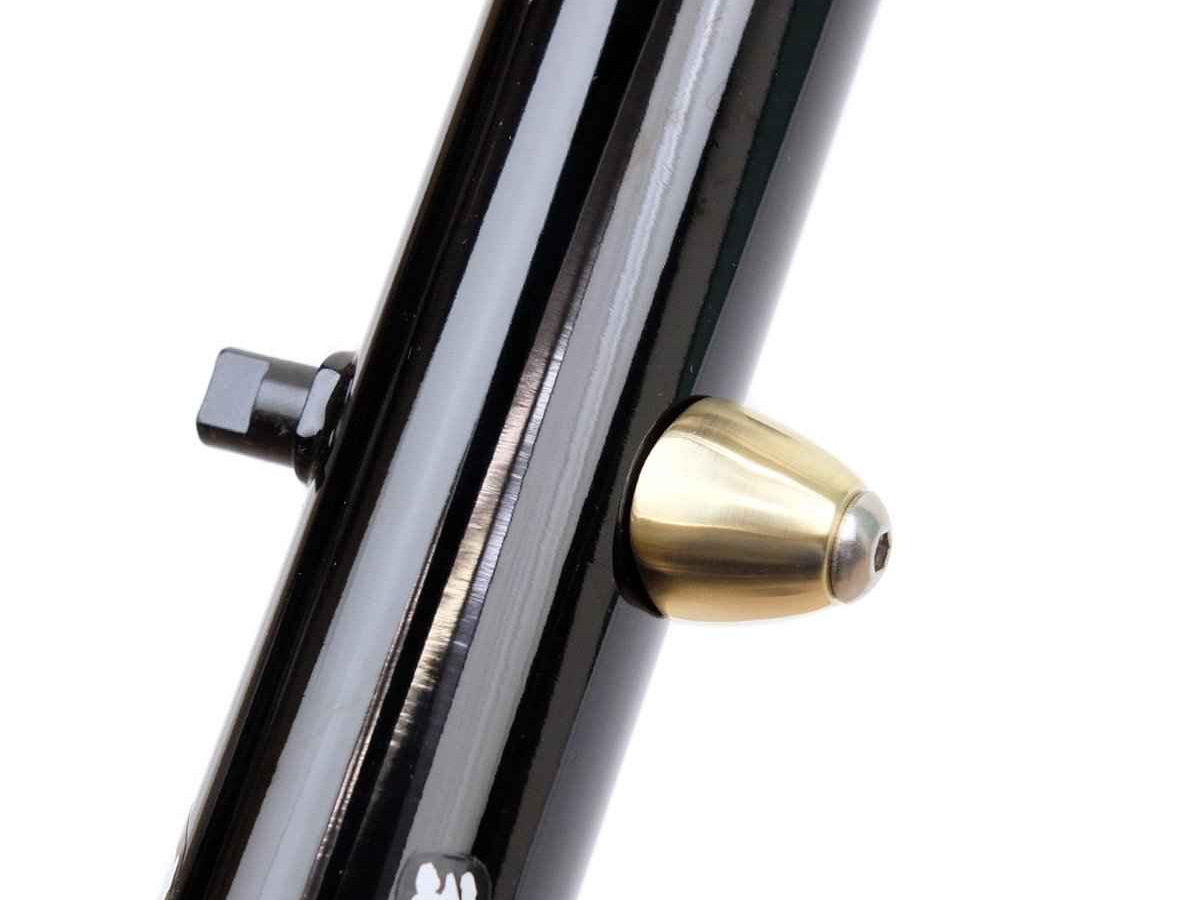 Blue Lug Downtube Shift Boss Cover — Brass