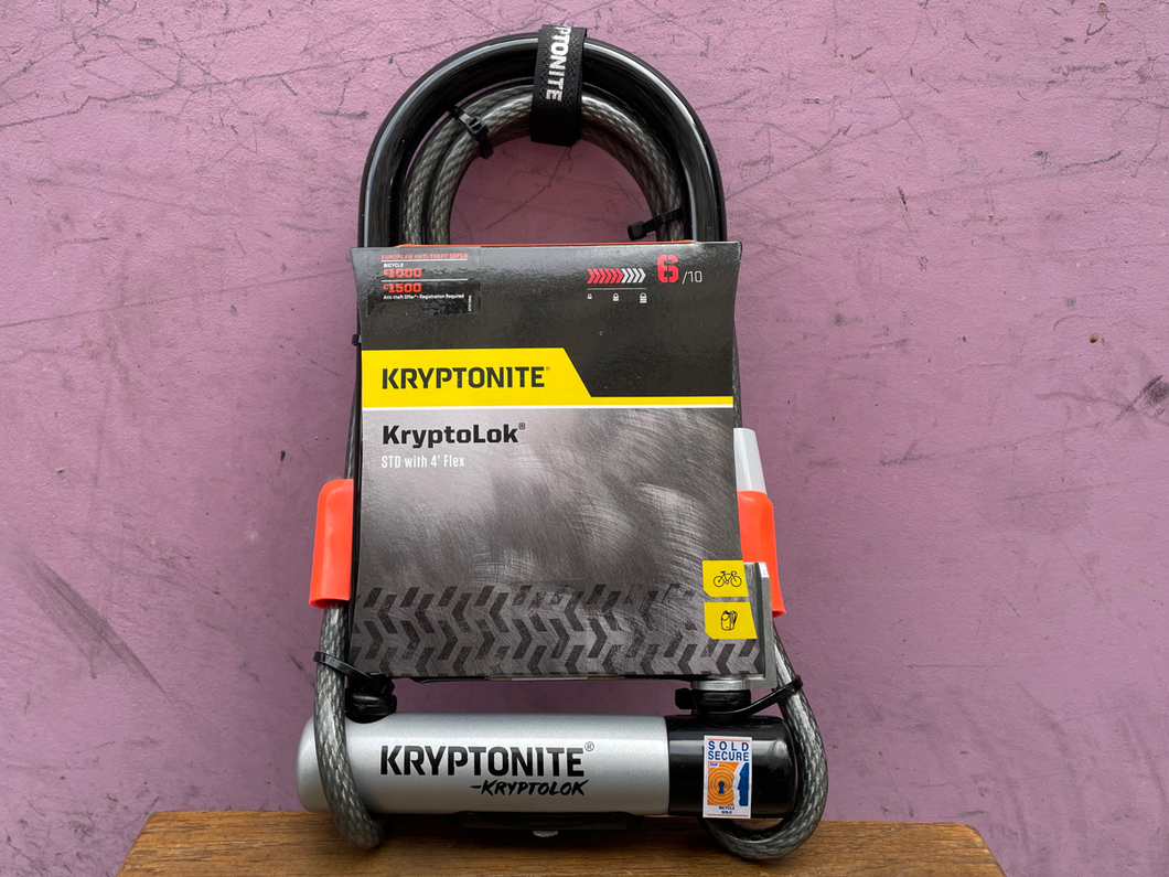 KRYPTONITE KRYPTOLOCK STANDARD LOCK WITH FLEX CABLE