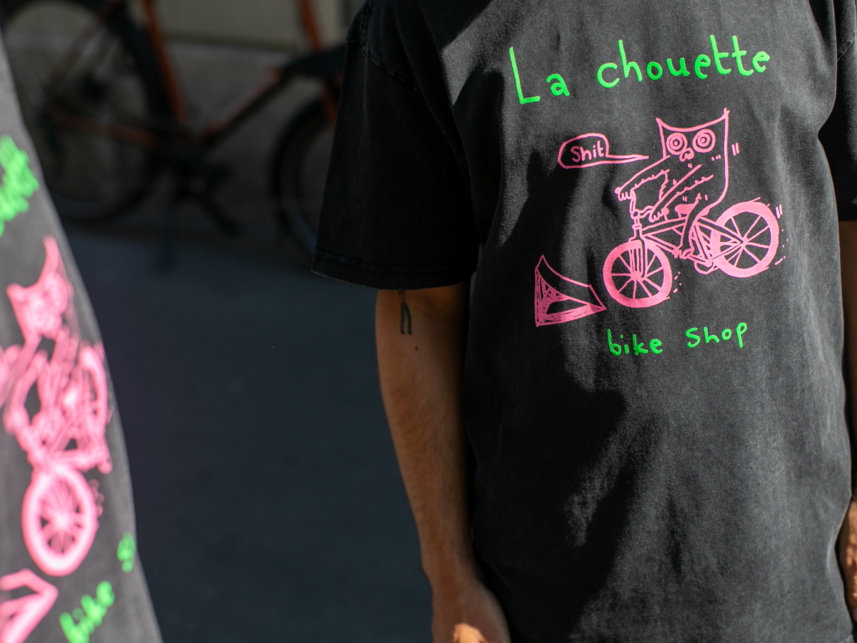 La Chouette Bike Shop Acid Black T-Shirt