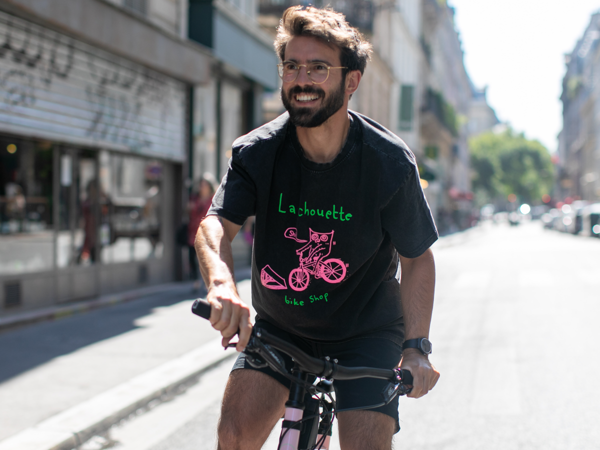 La Chouette Bike Shop Acid Black T-Shirt