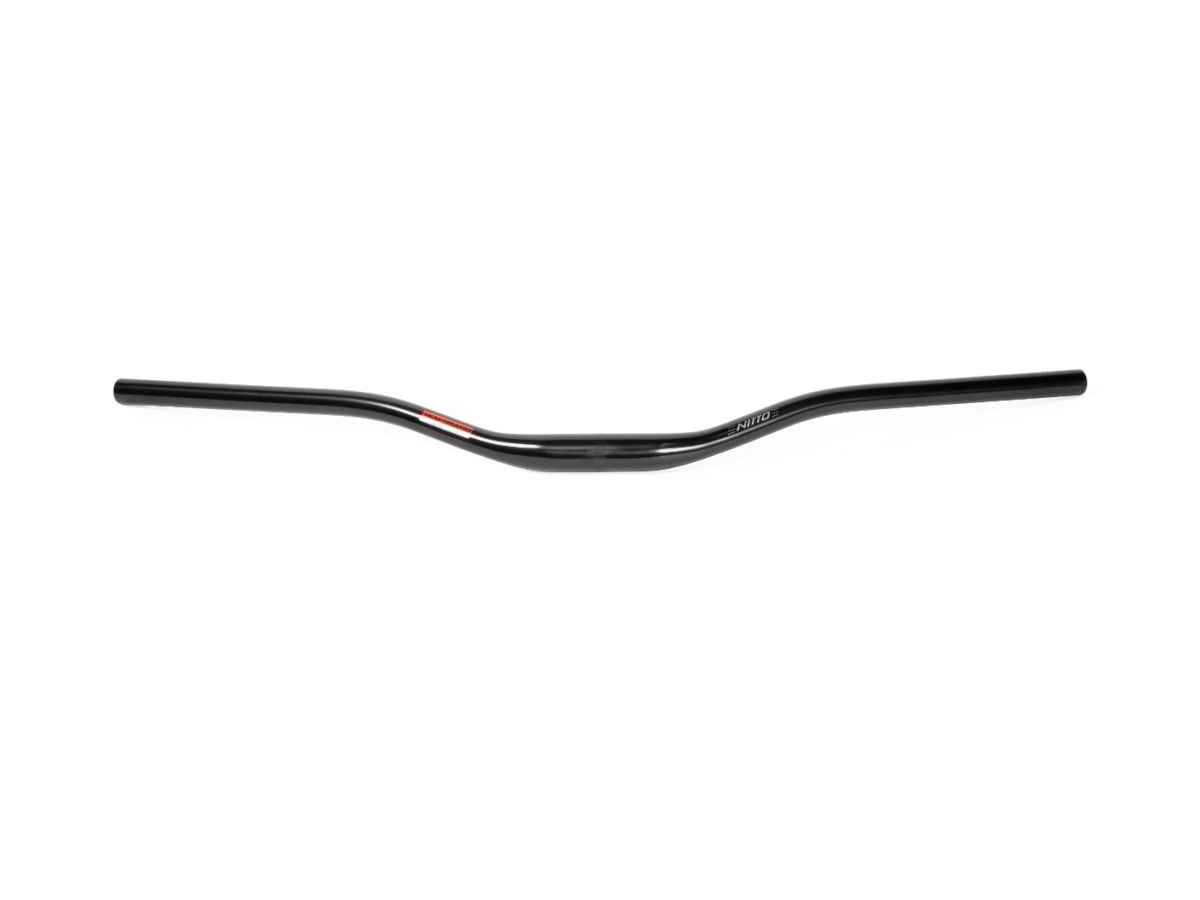Nitto Sync XL handlebars in black, front view showing 800mm width and symmetrical rise