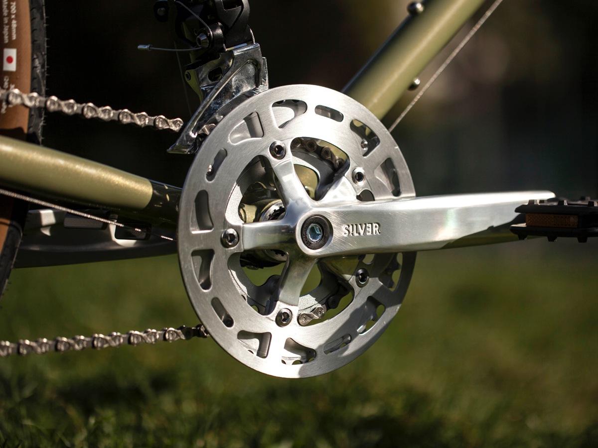 RIVENDELL CRANK SET - SILVER1 - WIDE/LOW DOUBLE 38X24 (WITH GUARD)